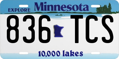 MN license plate 836TCS