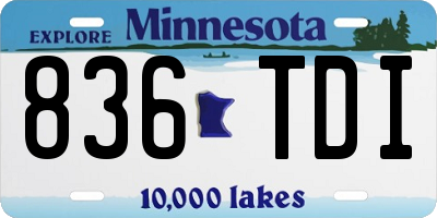 MN license plate 836TDI
