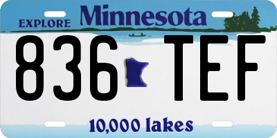 MN license plate 836TEF