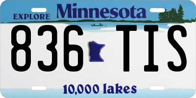 MN license plate 836TIS