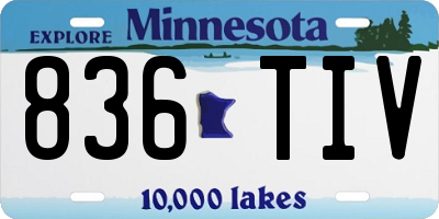 MN license plate 836TIV