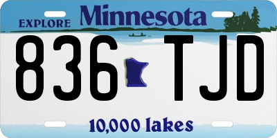 MN license plate 836TJD