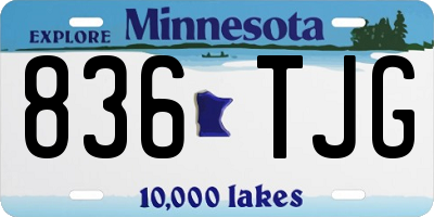 MN license plate 836TJG