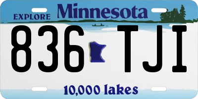 MN license plate 836TJI