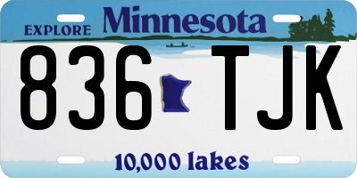 MN license plate 836TJK