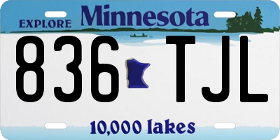 MN license plate 836TJL