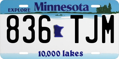 MN license plate 836TJM