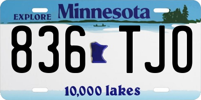 MN license plate 836TJO