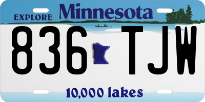 MN license plate 836TJW
