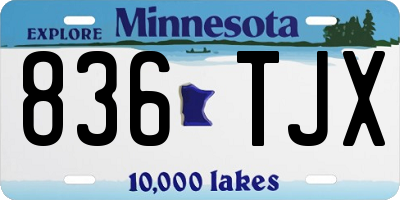 MN license plate 836TJX