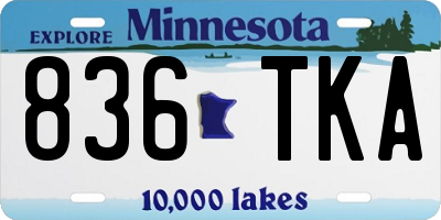 MN license plate 836TKA