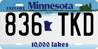 MN license plate 836TKD