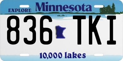 MN license plate 836TKI