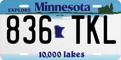 MN license plate 836TKL