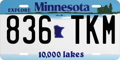 MN license plate 836TKM