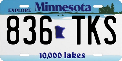 MN license plate 836TKS