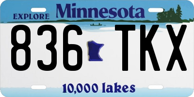 MN license plate 836TKX