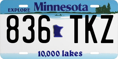 MN license plate 836TKZ