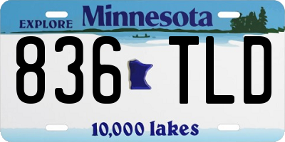MN license plate 836TLD