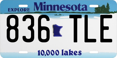 MN license plate 836TLE