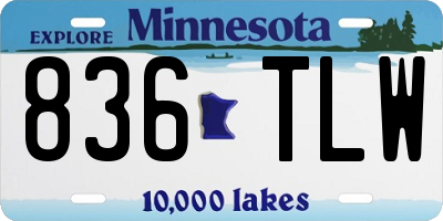 MN license plate 836TLW