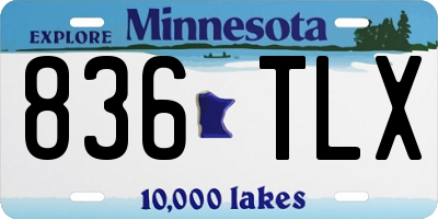 MN license plate 836TLX