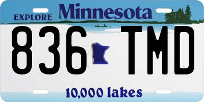 MN license plate 836TMD