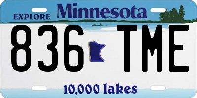 MN license plate 836TME