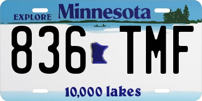 MN license plate 836TMF