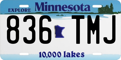 MN license plate 836TMJ