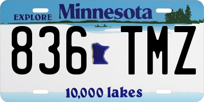 MN license plate 836TMZ