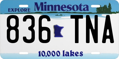 MN license plate 836TNA