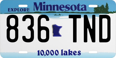 MN license plate 836TND