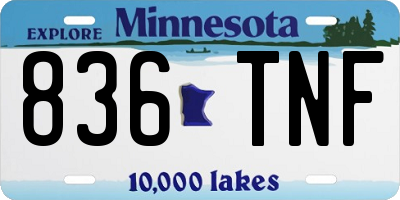 MN license plate 836TNF