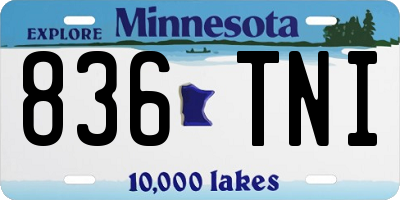 MN license plate 836TNI
