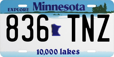 MN license plate 836TNZ