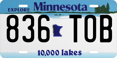 MN license plate 836TOB