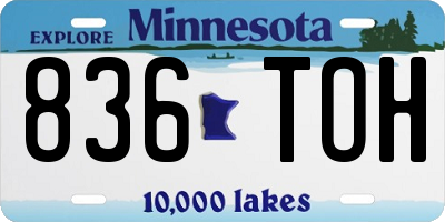 MN license plate 836TOH