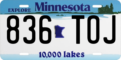 MN license plate 836TOJ