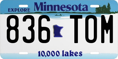 MN license plate 836TOM