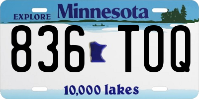 MN license plate 836TOQ