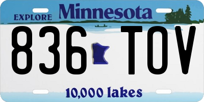 MN license plate 836TOV