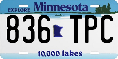 MN license plate 836TPC