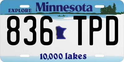 MN license plate 836TPD