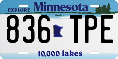 MN license plate 836TPE