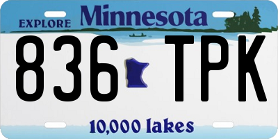 MN license plate 836TPK