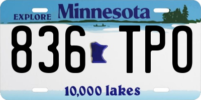 MN license plate 836TPO