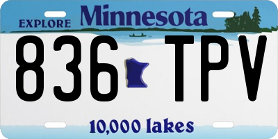 MN license plate 836TPV