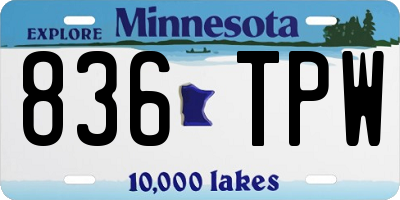 MN license plate 836TPW