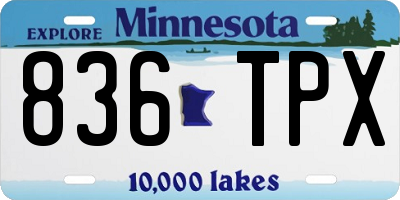 MN license plate 836TPX